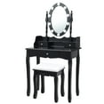 thumbnail image 5 of Topbuy Mirrored Vanity Table Set Lighted Makeup Dresser w/ Drawers Black, 5 of 5