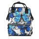 thumbnail image 1 of Fotbe Blue and White Butterflies Mochila Maternidad - Lona de Sarga Impermeable, Mochila de Pañales de Gran Capacidad con Múltiples Bolsillos y Correas Ajustables, 1 of 6