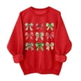 thumbnail image 2 of BLTIBY Christmas Sweatshirt for Women Printed Round Neck Long Sleeve Blouse Xmas Pullover Jumper Casual Lightweight Shirt Tops Red XS, 2 of 3