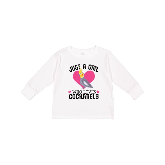 Inktastic Cockatiel Just A Girl Who Loves Girls Long Sleeve Toddler T-Shirt