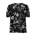 thumbnail image 3 of T-Shirts for Women Short Sleeve Tops Crew Neck Casual Summer Tees Shirt Floral Print Tunic Top Loose Blouses Summer T-Shirt Pullover Top, 3 of 4