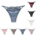 thumbnail image 4 of Women Sexy Shiny Satin Lace Knickers Thongs Panties Ladies Seamless Underwear, 4 of 8