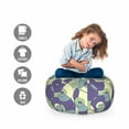 thumbnail image 2 of Abstract Storage Toy Bag Chair, Vintage Spirals Intertwined Abstract Geometry Illustration, Stuffed Animal Organizer Washable Bag, Large Size, Indigo Green, by Ambesonne, 2 of 3