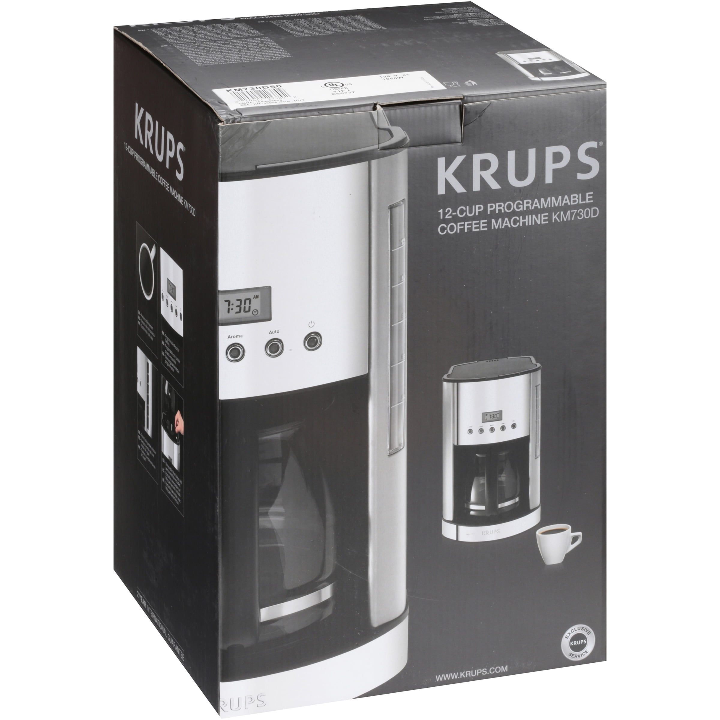 KRUPS KM730D Breakfast Set Coffee Maker Machine with Brushed and Chrome Stainless Steel Housing, 12-Cup, Silver KRUPS KM730D Breakfast Set Coffee Maker Machine with Brushed and Chrome Stainless Steel Housing, 12-Cup, Silver