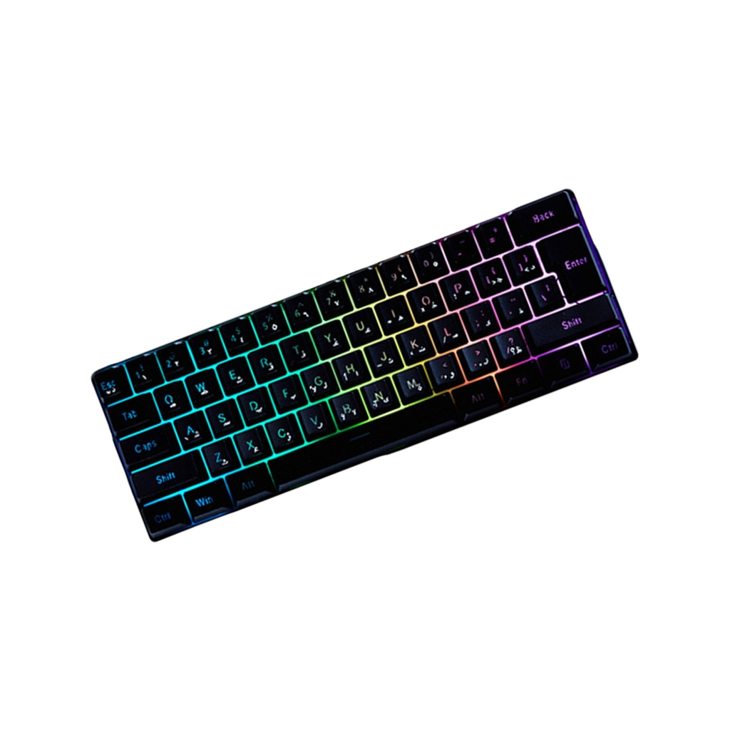 61 Keys USB Corded Keyboard Gaming Keyboard Mechanical Sensation Membrane Keyboard For Gaming PC Laptop Computer