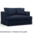 thumbnail image 4 of Sunset Trading Newport Slipcover 52" Fabric Chair & A Half with Ottoman in Navy, 4 of 5