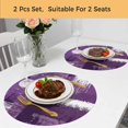 thumbnail image 5 of Purple Abstract Round 13 Inch Placemats Set of 2, Modern Mottled Art Oil Painting HeatResistant Non Slip Place Mats for Dining Table, Wipeable Braided Kitchen Table Mats for Housewarming, 5 of 9