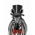 thumbnail image 2 of Fab Funky 12x14 White Modern Wood Framed Museum Art Print Titled - Zebra with Top Hat and Bow Tie 2, Forwards, 2 of 4