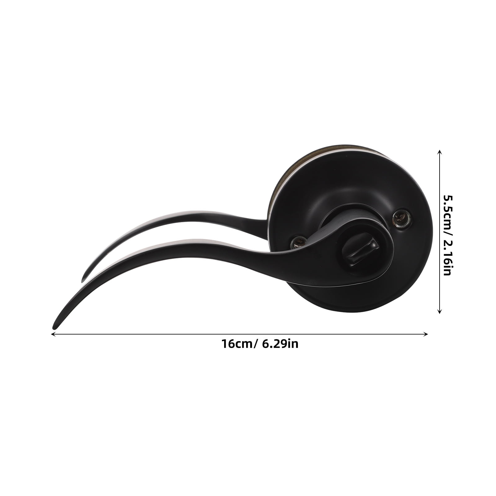 WEUVEB Black Matte Bathroom Door Knob, Modern Stainless Steel Finish, Single Piece Door Handle