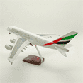 thumbnail image 2 of Modelo de avión de simulación de aviación Emirates UAE A380 de 46 cm a escala 1:160 con luces, 2 of 6