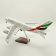 thumbnail image 3 of Modelo de avión de simulación de aviación Emirates UAE A380 de 46 cm a escala 1:160 con luces, 3 of 6