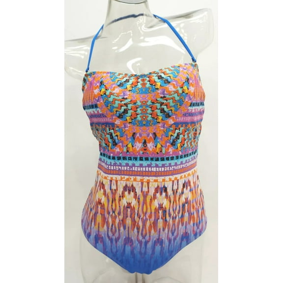 Apt 9 Tribal Printed Halter Strap One-Piece Swimsuit Women's Medium