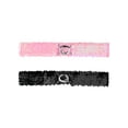 thumbnail image 1 of Cinturones elásticos delgados de 2 piezas para mujer INSPIRE CHIC con brillo y decoraciones de lentejuelas color rosa, 1 of 6