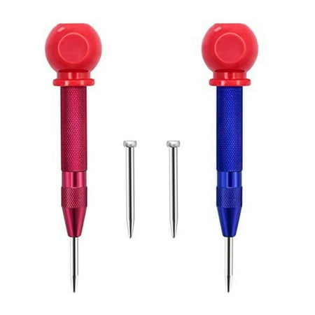 

Automatic Center Punch Center Hole Punch Adjustable Spring Loaded Tension Punches Tool(with 2Pcs Alternate Head)