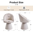 thumbnail image 2 of Swivel Accent Armchair with Chenille Fabric, Comfy Vanity Chair with Curved Backrest, Upholstered Dining Chair for Living Room, 360° Swivel, Beige, 2 of 8