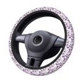 thumbnail image 2 of Cauagu Violets Flowers Print Car Steering Wheel Cover - Universal Car Accessory for Diverse Cars for Steering Wheel with a Diameter of 14.5"-15", 2 of 7