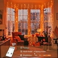thumbnail image 4 of JMEXSUSS 300 LED Remote Control Christmas Curtain Lights, Plug in Fairy Curtain Lights Outdoor, Window Wall Hanging Curtain String Lights for Bedroom Backdrop Wedding Party Indoor Decor, Warm White, 4 of 10