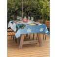 thumbnail image 2 of Outdoor Tablecloth with Umbrella Hole and Zipper, Blue Snowman Christmas Rectangle Table Cloth 54x80 Inch Waterproof Tablecloth, Xmas Gifts Wreath Snowflake Picnic Table Cover for Patio Camping, 2 of 7