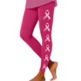 thumbnail image 3 of Leggings For Women Breast Cancer Awareness Pink Ribbon Graphic Breathable Seamless Casual Buttery Soft Leggings, 3 of 5