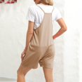 thumbnail image 4 of Summer Loose Fit Solid Color Scoop Neck Sleeveless Overalls,Womens Casual Spaghetti Strap Shorts Jumpsuit with Pockets, 4 of 6