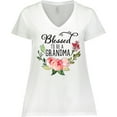thumbnail image 3 of Inktastic Blessed to Be a Grandma with Flowers Women's Plus Size V-Neck T-Shirt, 3 of 5