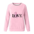 thumbnail image 4 of CLOISE Cancer Sweatshirt Women Breast Cancer Awareness Sweatshirt Love Ribbon Pink Round Neck Long Sleeve Shirts Cancer Fight Blouses Comfy Pullover Tops Clothes Pink M, 4 of 4