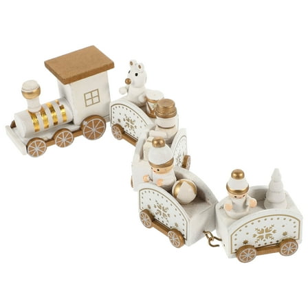 WRITWAA Train Themed Wooden Train Model White 1 Set