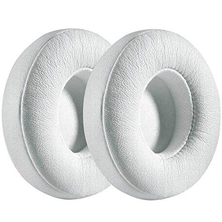 Ear Pads Cushions for Beats Solo Replacement Memory Foam Earpads Cushions Compatible with Solo 2 & 3 Wireless On-Ear Headphones, Left/Right Pair (White)