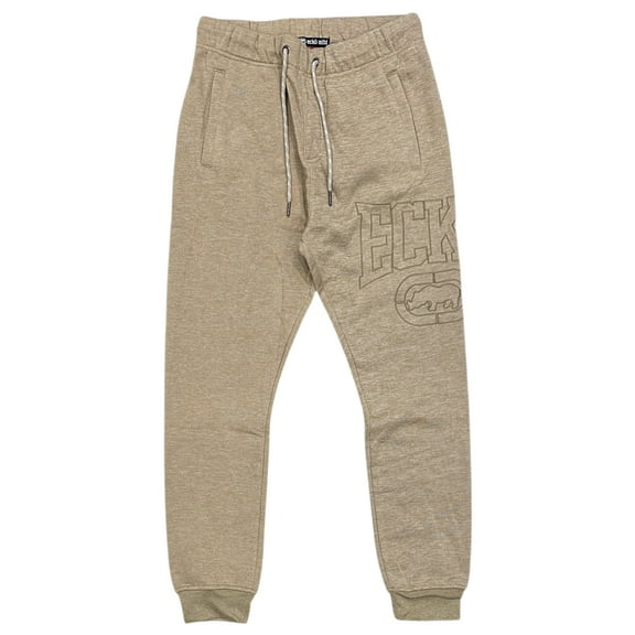 Ecko Unltd Men's Sweatpants Embroidered Outline Logo Fleece Jogger (Small, Oatmeal Heather)
