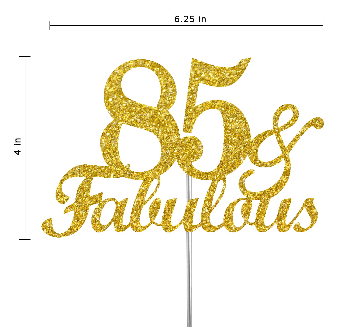 85 & Fabulous Gold Glitter Party Banner