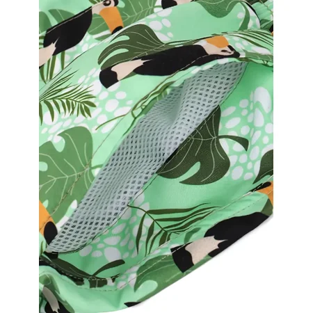 

GEDER-F Boys Casual Cute Cartoon Trunks With Shark Print Quick Dry Drawstrings Swimming Shorts For Summer Outdoor Beach