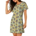 thumbnail image 2 of Naloa African bush elephant Print Women Nightgowns,Womens Loungewear,Short Sleeve Sleepwear,Comfy Ladies Nightdress, 2 of 6