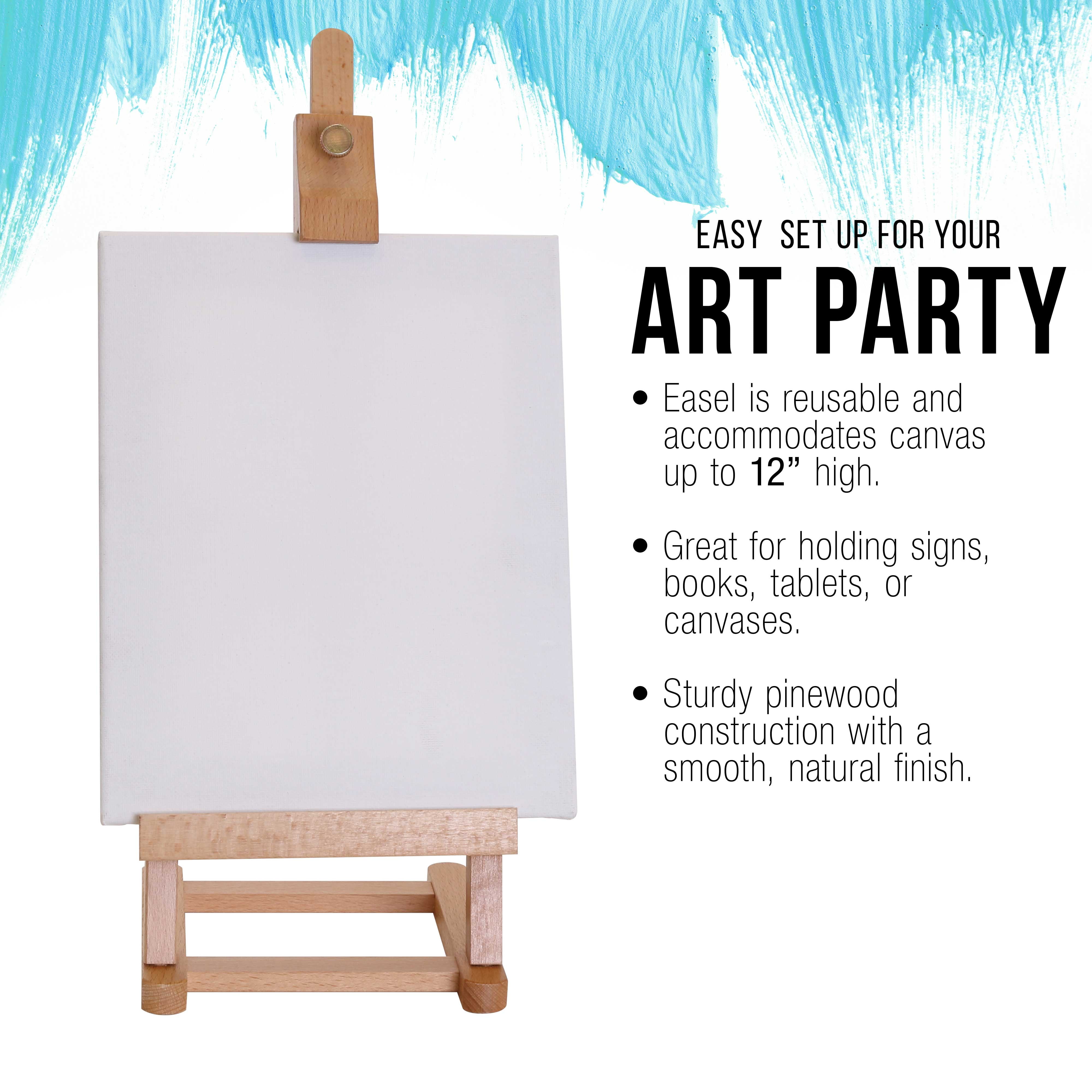 U.S. Art Supply 16" Mini Tabletop Wooden H-Frame Studio Easel (Pack of 6) - Artist Beechwood Painting and Display Easel