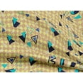 thumbnail image 4 of oneOone Rayon Tan Fabric Chevron & Triangle Geometric Sewing Craft Projects Fabric Prints By Yard 56 Inch Wide, 4 of 5