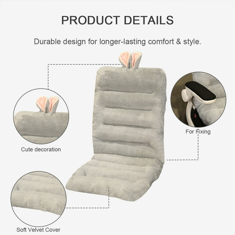 Office Chair Cushion Back Support Cushion Integrated Recliner Backrest  Cushion Plush PP Cotton Back Support Office Chair Sofa CushionPea Green