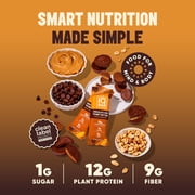 IQBAR Chocolate Chip Peanut Butter Protein Bars - Vegan Energy Bars - High Fiber Vegan Snacks - 4 Count Box