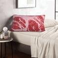 thumbnail image 6 of Sikiie Striped Meat Print Plush Pillow Cover, Wrinkle-proof and Stain-resistant Pillow Protector without Pillow Core, Home Decoration-14"x20", 6 of 6