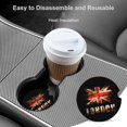 thumbnail image 4 of British Flag UK Big Ben London Car Coasters for Drinks with A Finger Notch for Easy Removal Cup Holder Coaster Cup Mat Car Interior Accessories 4PCS, 4 of 8