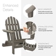 thumbnail image 2 of DuroGreen Folding Adirondack Chair With Side Table, Made With All-Weather Tangentwood, Oversized, High End Patio Furniture for Porch, Lawn, Deck, or Fire Pit, No Maintenance, USA Made, Coastal Gray, 2 of 7