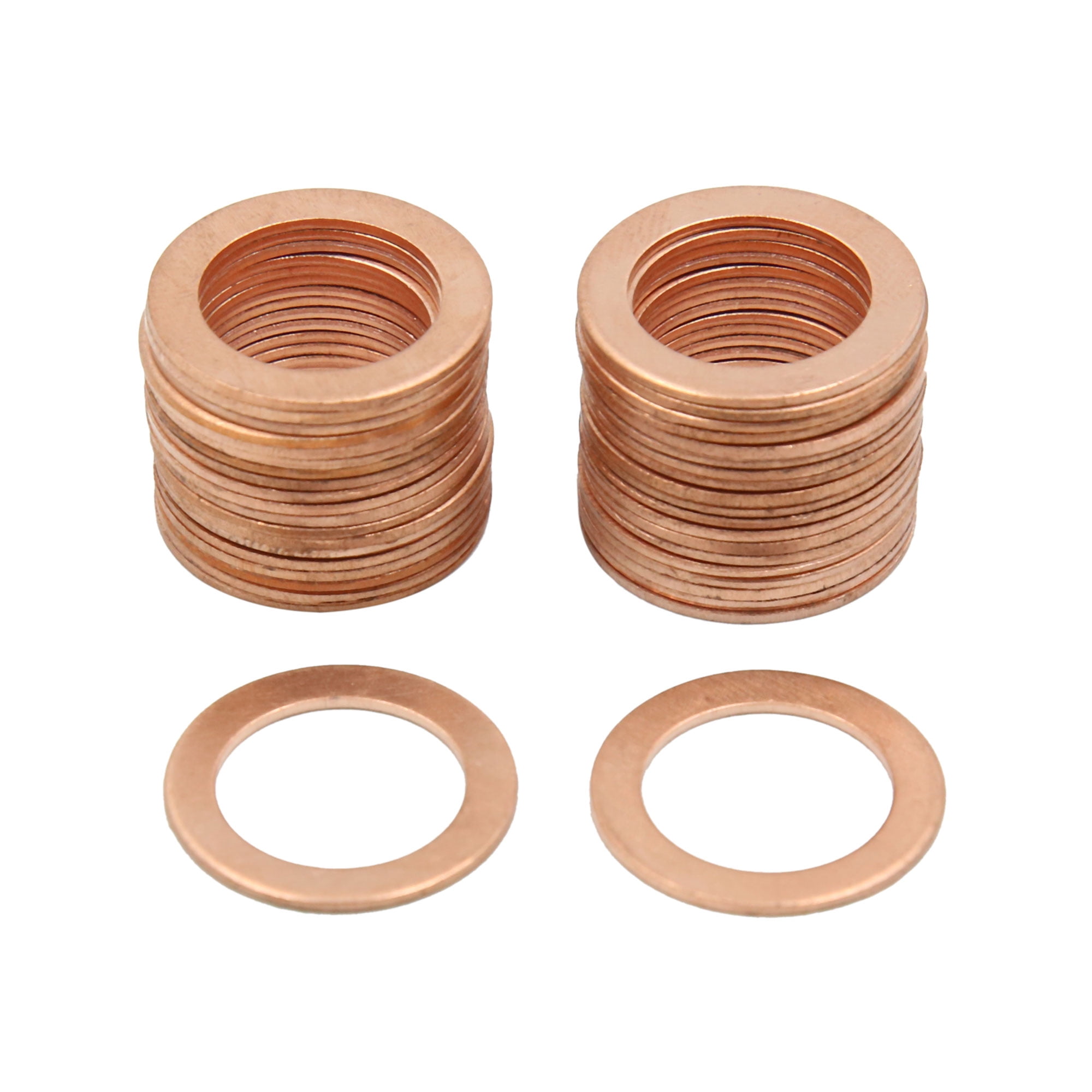 16mm Inner Dia Copper Crush Washers Flat Car Sealing Gaskets Rings