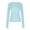 A#Light Blue, variant on Women's Crew Neck Solid Long Sleeve T Shirt, Slim Fit Basic Casual Layering Top,L