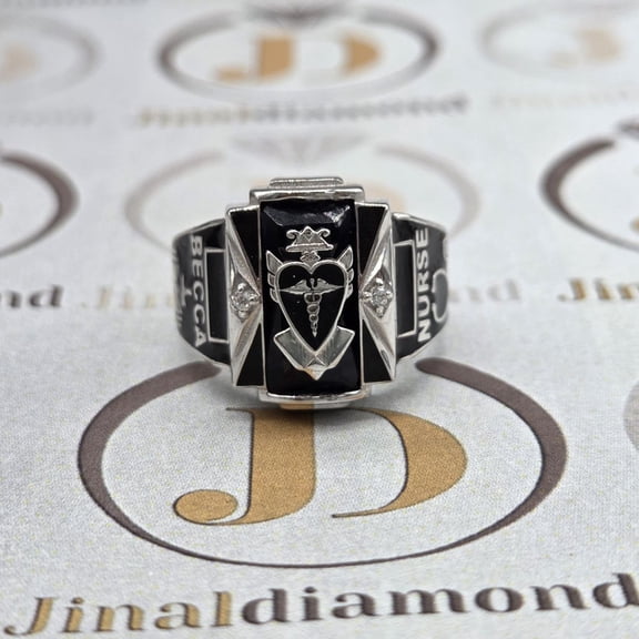 Personalized Style High School Class Ring Handmade Rectangle Birthstone Graduation Ring For Men Engraved University Ring For Him 925 Sterling Silver