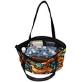 thumbnail image 5 of Thanksgiving Canvas Leather Mix Hand Bag Twill Sponge Jeanette 30x10.5x39cm/11.8x4.1x15.4in, 5 of 5