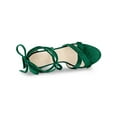 thumbnail image 4 of BLISSFUL STEP Women Velvet Lace-Up Clear Block Heel Sandals Green 8.5, 4 of 7