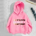 thumbnail image 2 of Toddler Girls Sweatshirt Children's Shirt Long Sleeved Pattern T-Shirt Printed Round Neck Short Tops Suitable for Girls Hooded Sweatshirt Toddler Girls Sweatshirt Pinks 3T, 2 of 3