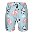 thumbnail image 4 of Kll Cute Panda Flying In The Sky Men'S Casual Summer Beach Shorts Hawaiian Shorts With Pockets-3x-Large, 4 of 9