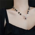 thumbnail image 2 of Collar de araña gótica de Halloween con bola de cuentas negras y colgante de araña de cristal, cadena de fiesta de Halloween, joyería punk, regalo personalizado para mujeres y niñas JM, 2 of 6