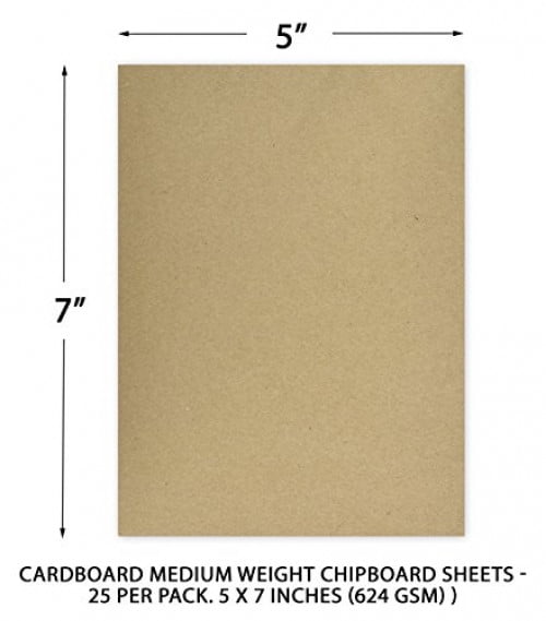 Medium Weight Chipboard Sheets 624 gsm | 8.5 x 11 Inches 30 pt 25 Sheets Black Chipboard
