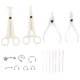 thumbnail image 1 of Kit de 7 piezas para piercings corporales, herramientas profesionales para decoración de orejas y nariz, alicates, agujas y aro., 1 of 14