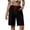 Black plus size bermuda shorts a1, variant on Cagogo Women Plus Size Bermuda Shorts Elastic Waist Casual Loose Shorts with Pockets Summer Drawstring Wide Leg Cropped Pants Lounge Beach Travel Trousers, Red 3XL